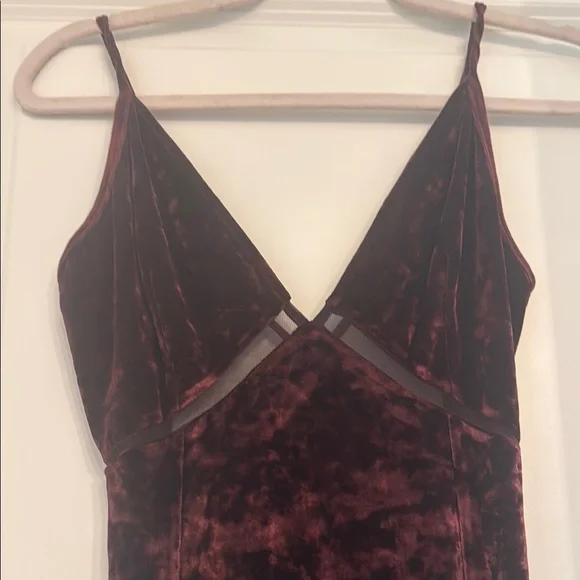 FREE PEOPLE Elegant Velvet Dress in Rich BURGUNDY NWOT - Picture 13 of 16